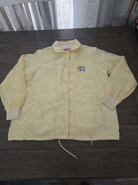 Vintage 90s Lady Antigua Doral Ryder Open Golf Windbreaker Jacket Yellow Sz 36